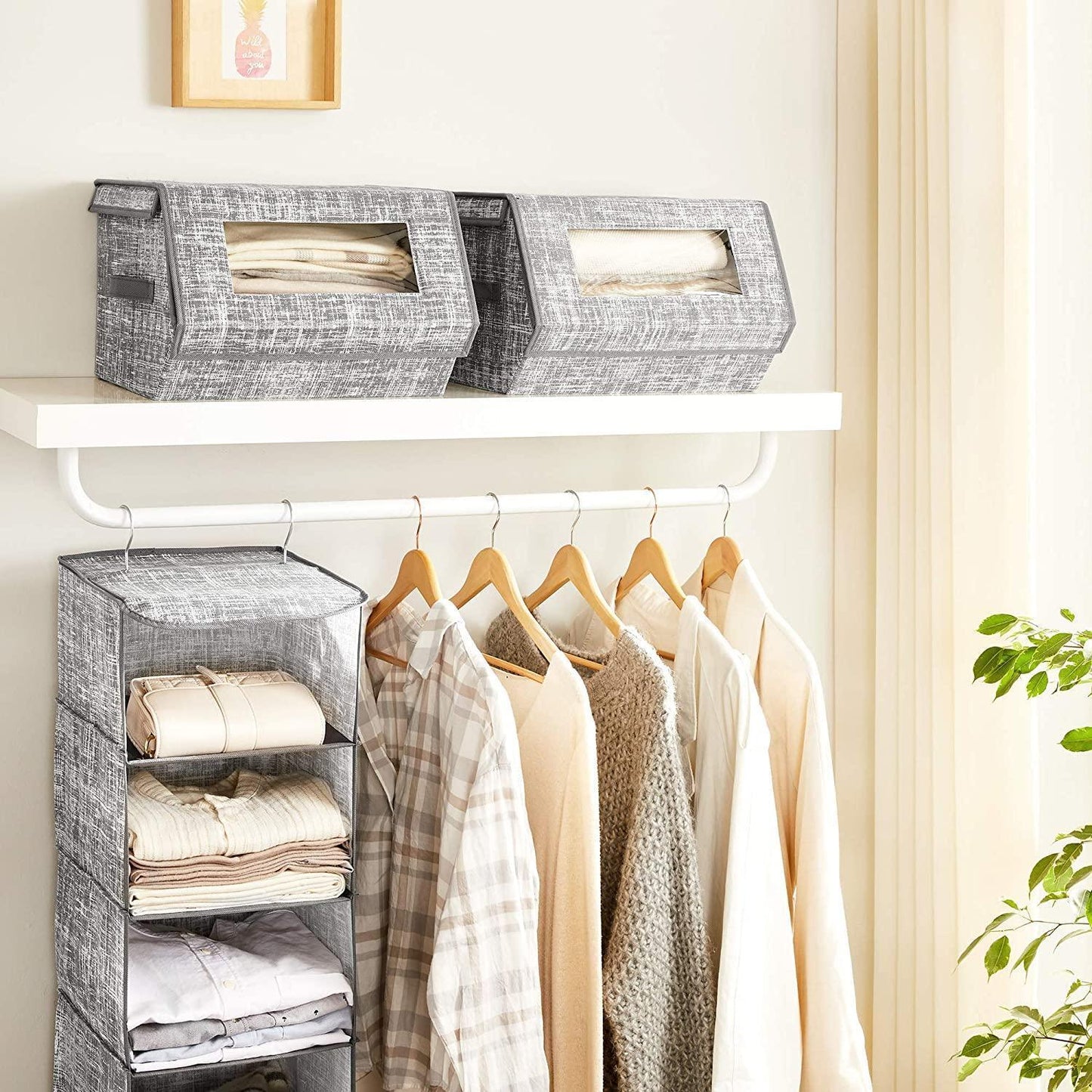 Gray Storage Organizer Boxes Set FredCo