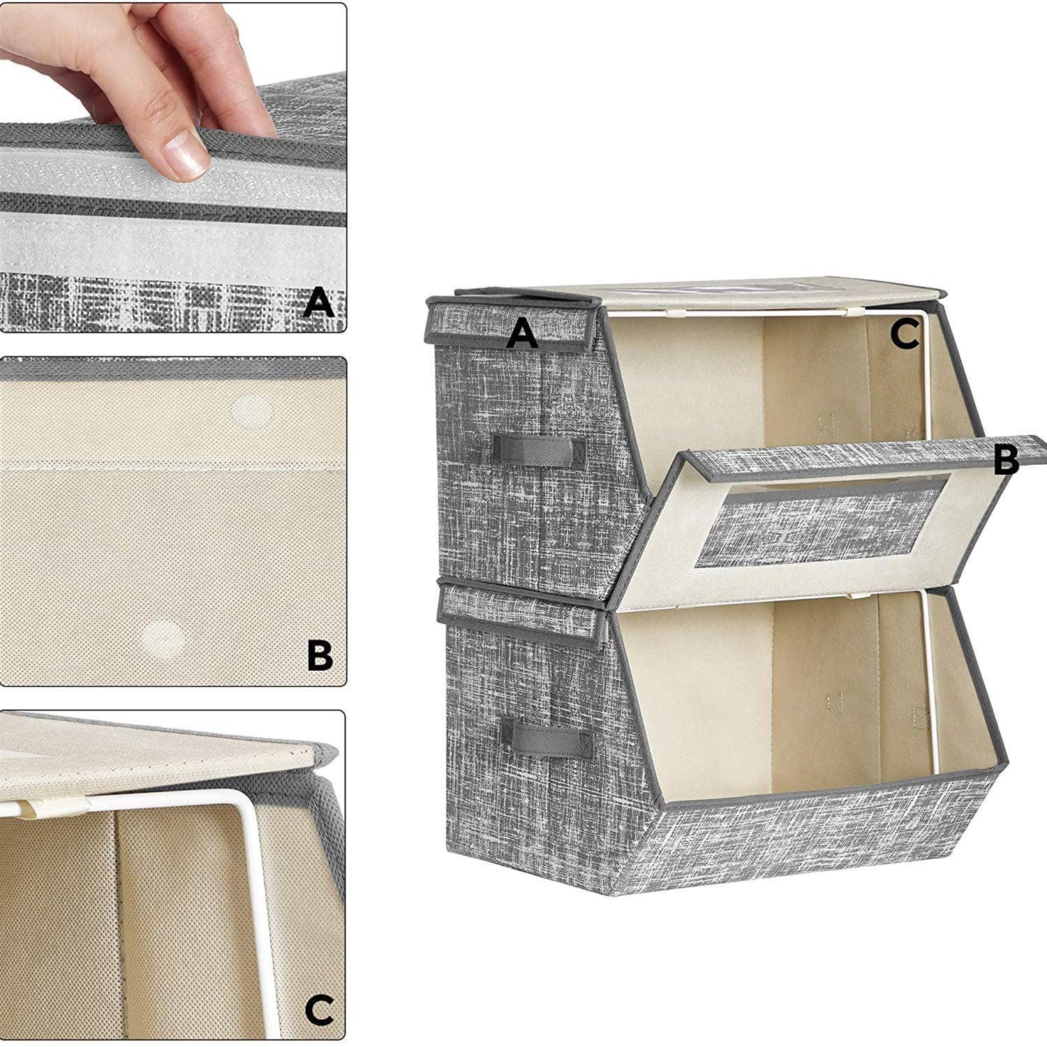Gray Storage Organizer Boxes Set FredCo