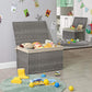 Gray Storage Trunk with Lid & Cotton Liner Bag FredCo