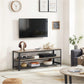 Gray TV Bench Entertainment Center with Shelves FredCo