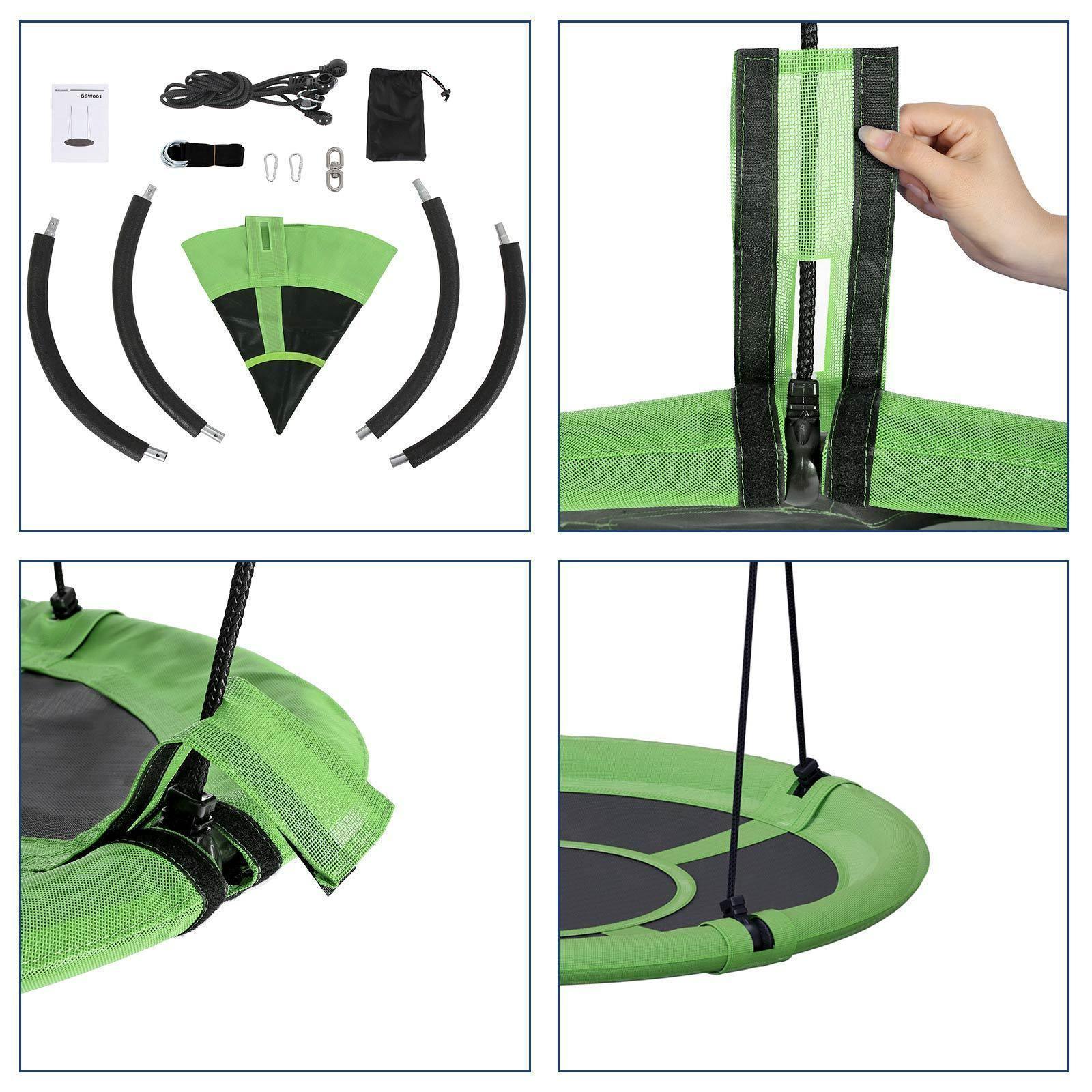 Green & Black Round Saucer Tree Swing FredCo