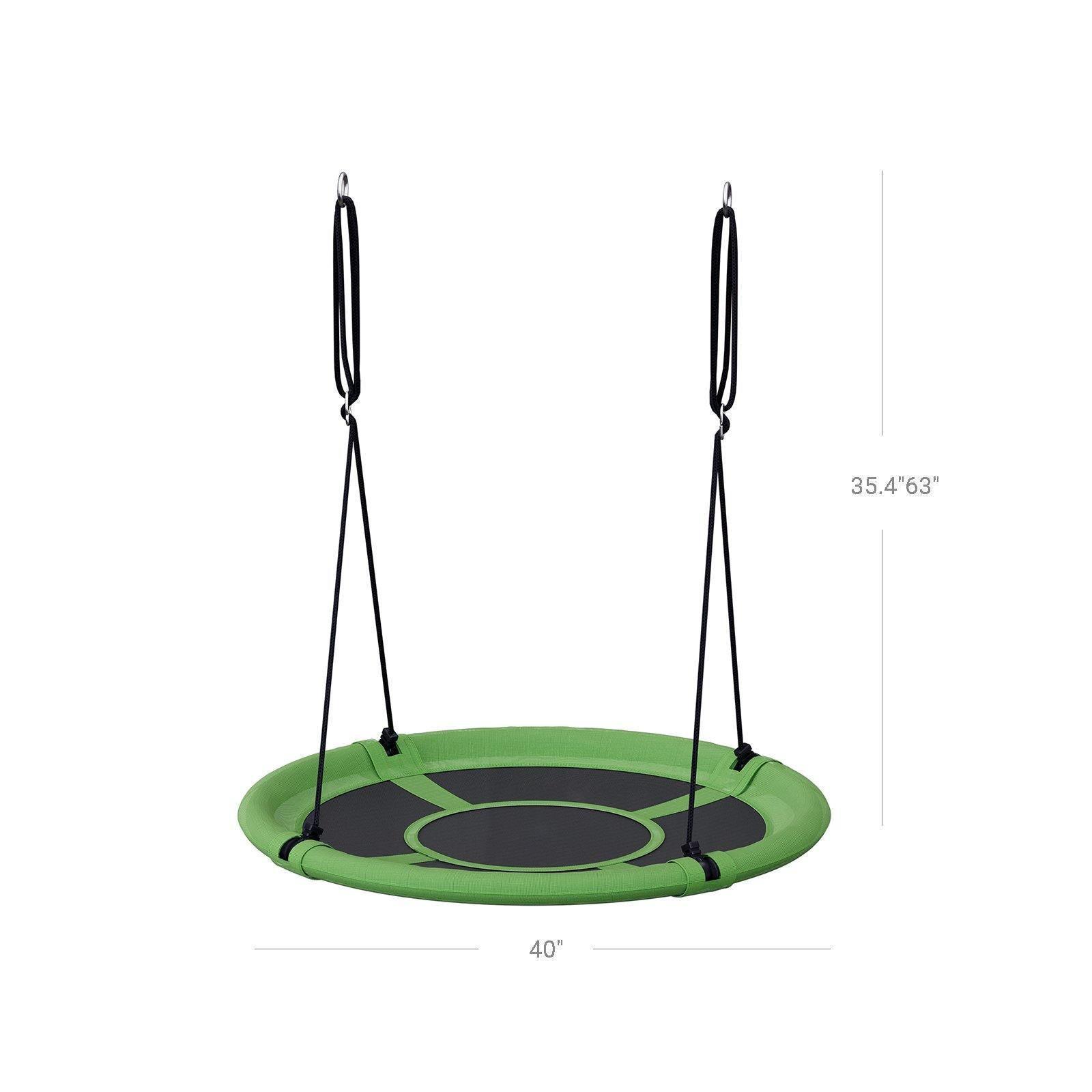 Green & Black Round Saucer Tree Swing FredCo