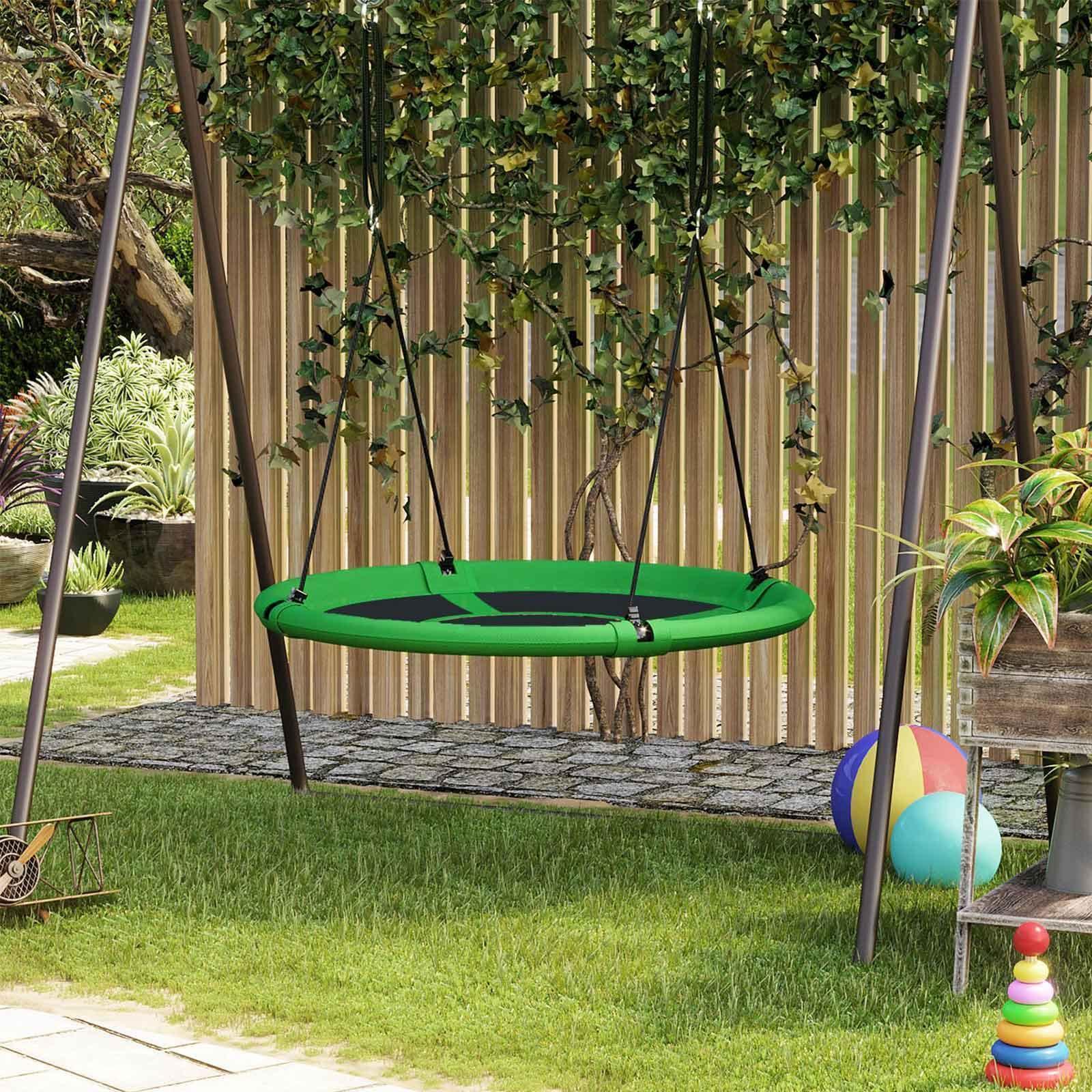 Green & Black Round Saucer Tree Swing FredCo