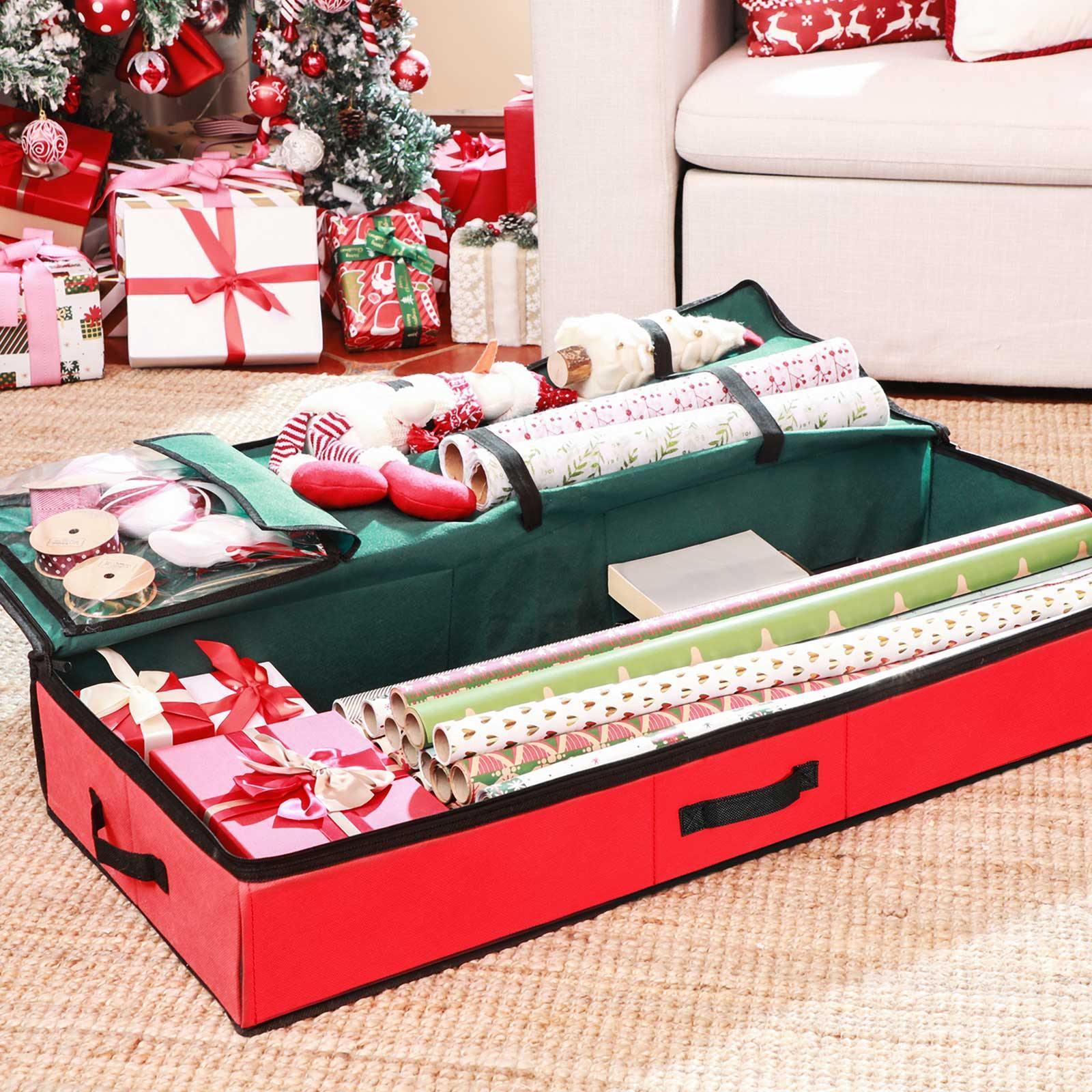 Green & Red Underbed Wrapping Paper Storage Bag FredCo