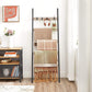Greige 5-Tier Leaning Ladder Rack for Blanket FredCo