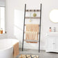 Greige 5-Tier Leaning Ladder Rack for Blanket FredCo