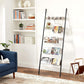 Greige 5-Tier Leaning Ladder Rack for Blanket FredCo