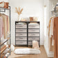 Greige & Black Dresser with 5 Drawers FredCo