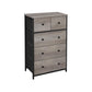 Greige & Black Dresser with 5 Fabric Drawers FredCo