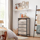 Greige & Black Small Dresser with 4 Fabric Drawers FredCo