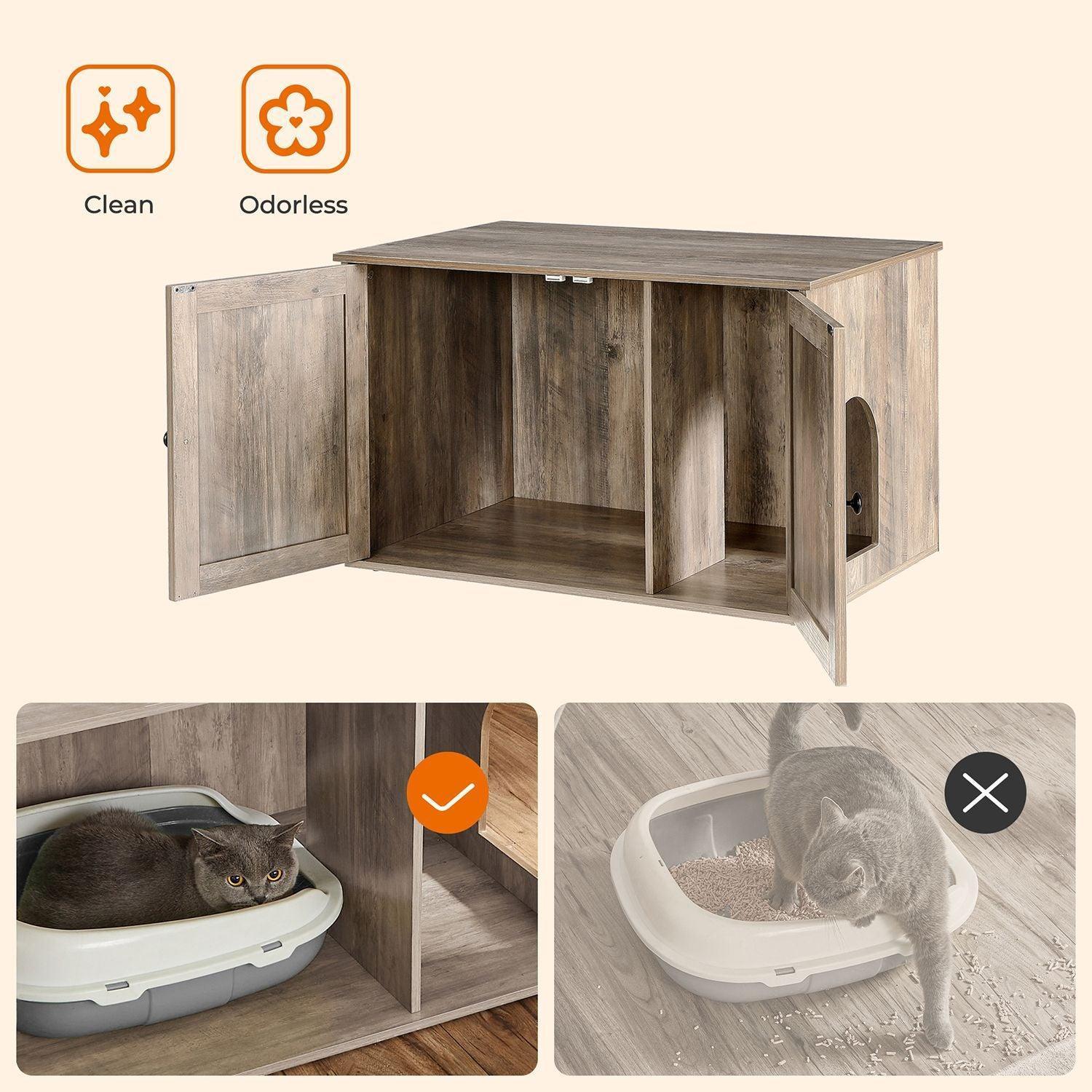 Greige Cat Litter Box Enclosure FredCo