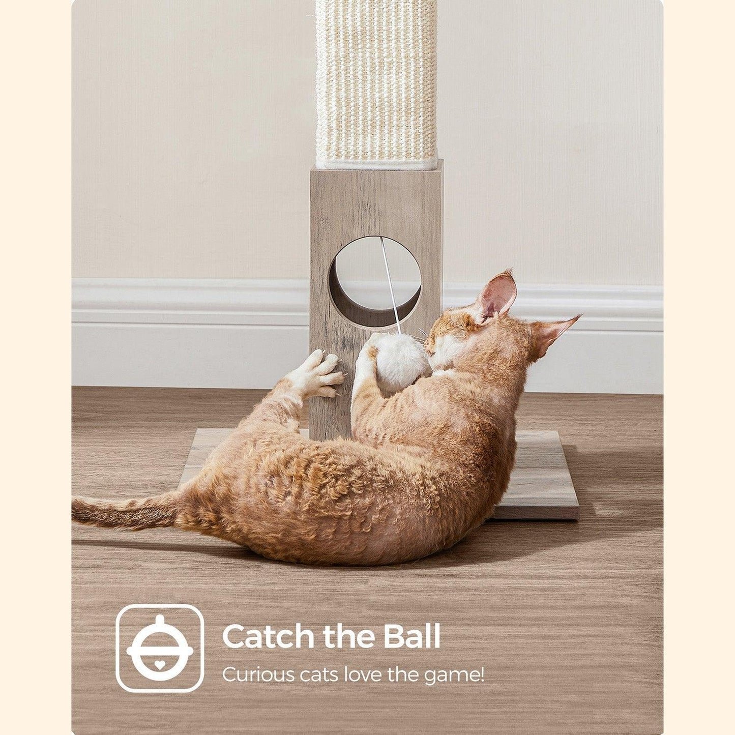Greige Cat Scratching Post, 28.7 Inches FredCo