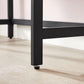 Greige Makeup Table with Tri-Fold Mirror with 3 Drawers FredCo