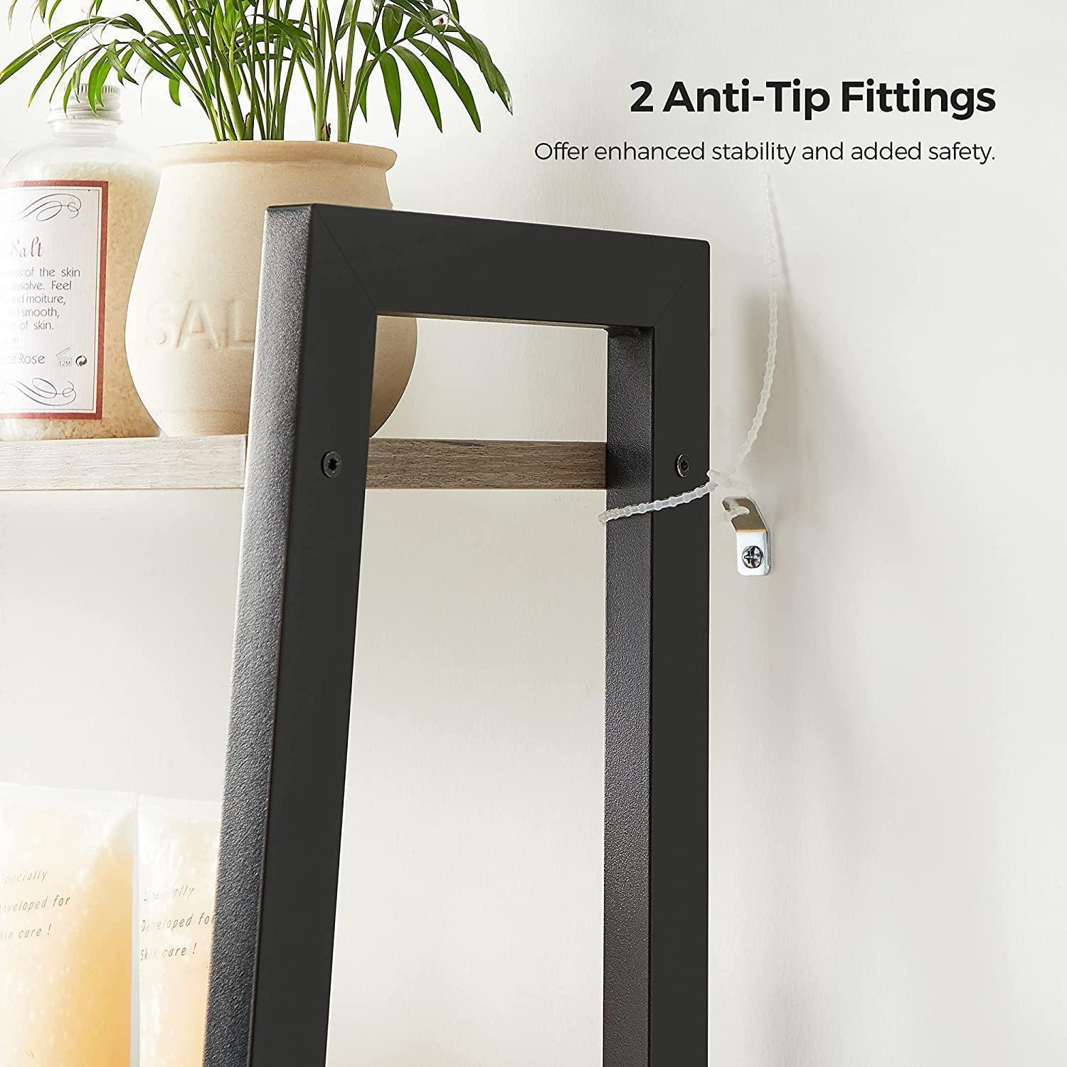 Greige Over-the-Toilet Storage Rack with 3 Shelves FredCo