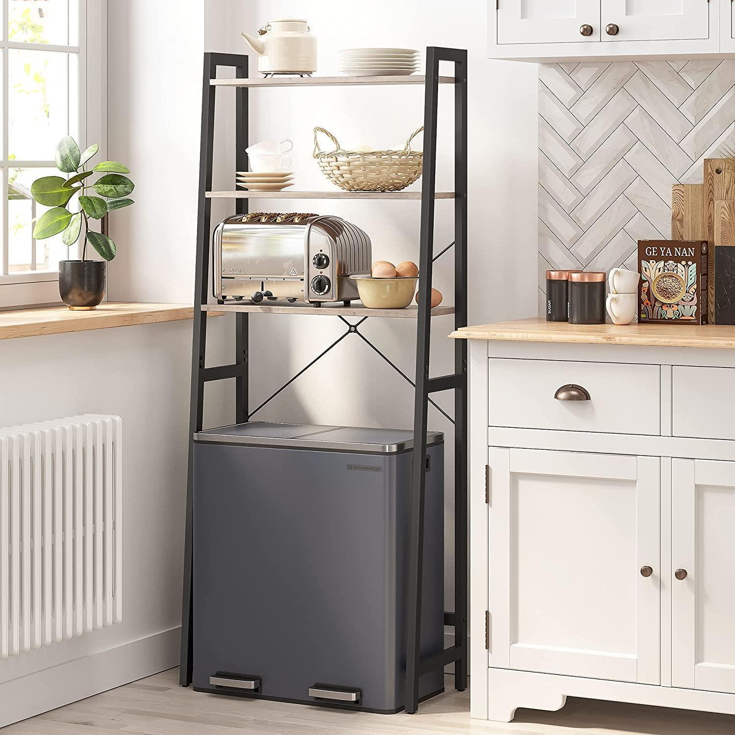 Greige Over-the-Toilet Storage Rack with 3 Shelves FredCo
