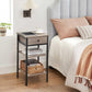 Greige Side Table with Drawer & 2 Shelves FredCo