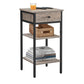 Greige Side Table with Drawer & 2 Shelves FredCo
