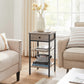 Greige Side Table with Drawer & 2 Shelves FredCo