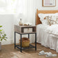 Greige Small Nightstand with Open Compartment FredCo