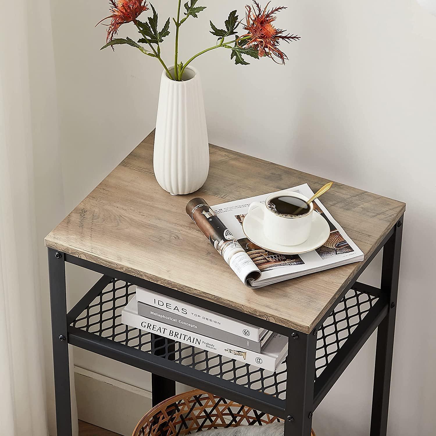 Greige Telephone Table with 2 Shelves FredCo