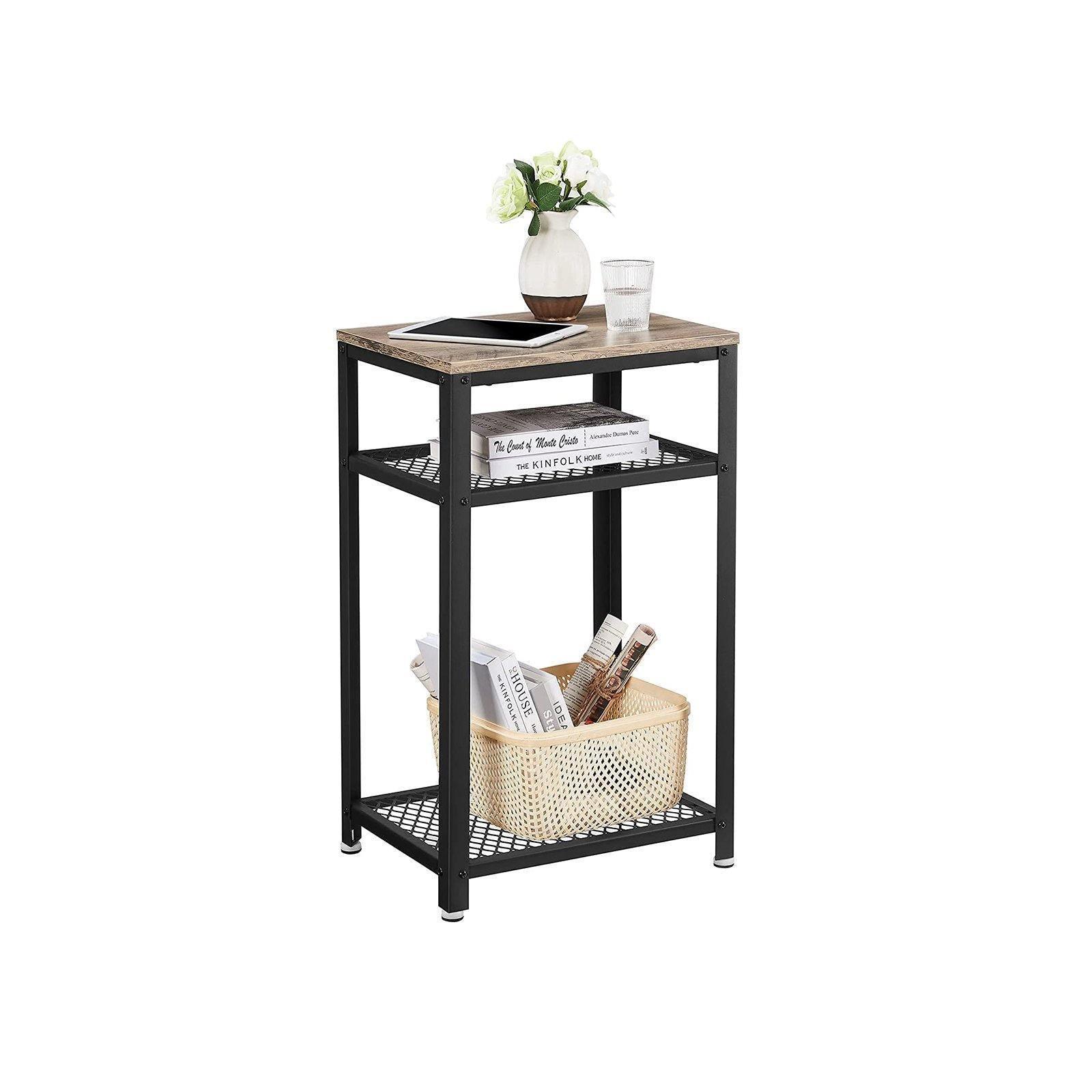 Greige Telephone Table with 2 Shelves FredCo