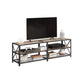 Greige TV Stand Entertainment Center with Shelves FredCo