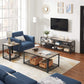 Greige TV Stand Entertainment Center with Shelves FredCo