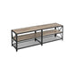 Greige TV Stand Entertainment Center with Shelves FredCo