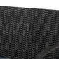Greta Modern and Contemporary Dark Blue Fabric Upholstered and Black Finished Metal and Synthetic Rattan 4-Piece Patio Set FredCo