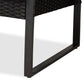 Greta Modern and Contemporary Dark Blue Fabric Upholstered and Black Finished Metal and Synthetic Rattan 4-Piece Patio Set FredCo