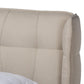 Gretchen Modern and Contemporary Light Beige Fabric Upholstered and Walnut Brown Finished Wood King Size Platform Wingback Bed FredCo