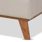 Gretchen Modern and Contemporary Light Beige Fabric Upholstered and Walnut Brown Finished Wood King Size Platform Wingback Bed FredCo