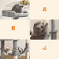 Grey Cat Condo with Hammock & Pompoms, Light Gray FredCo