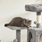 Grey Cat Condo with Hammock & Pompoms, Light Gray FredCo
