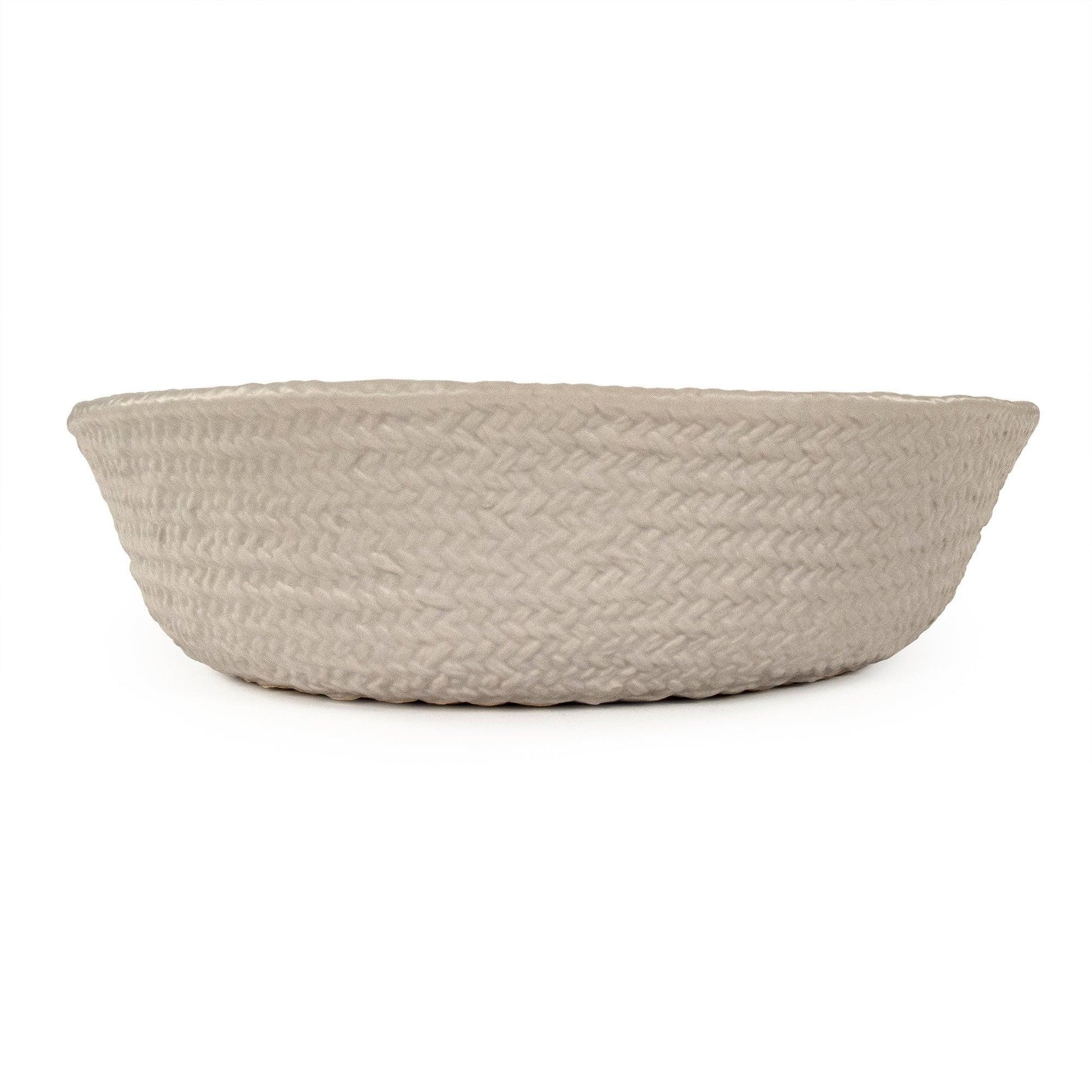 Grey Cross Weave Bowl Large CB3490-40-R604 FredCo