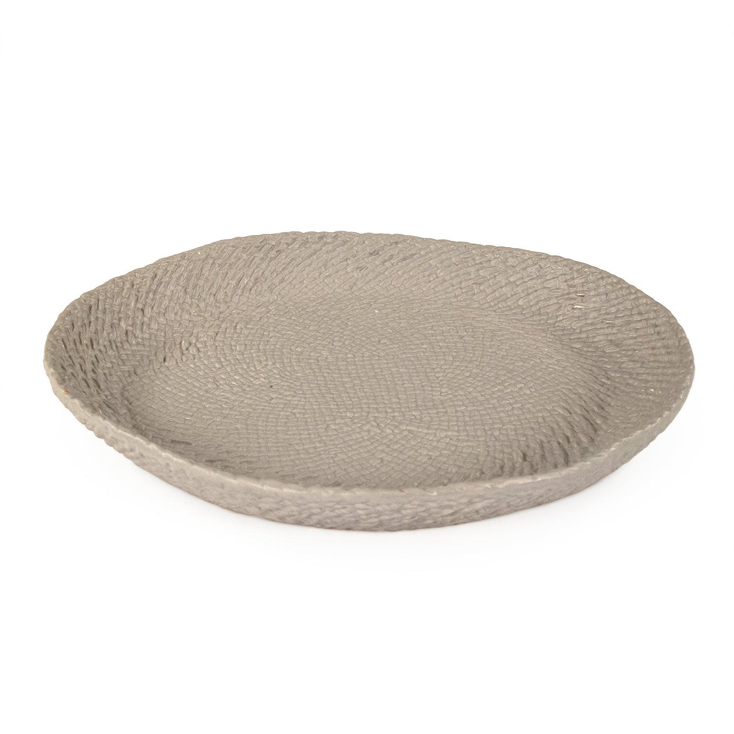 Grey Cross Weave Platter Large CB3492-41-R604 FredCo