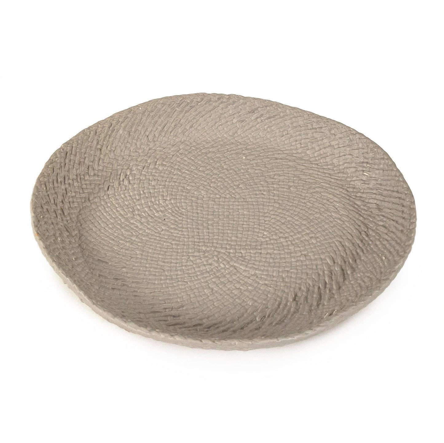 Grey Cross Weave Platter Large CB3492-41-R604 FredCo