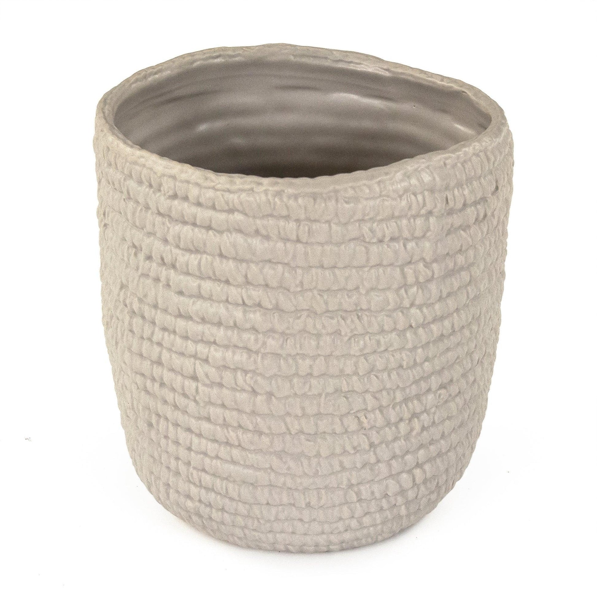 Grey Cross Weave Vase Small CB3493-20-R604 FredCo