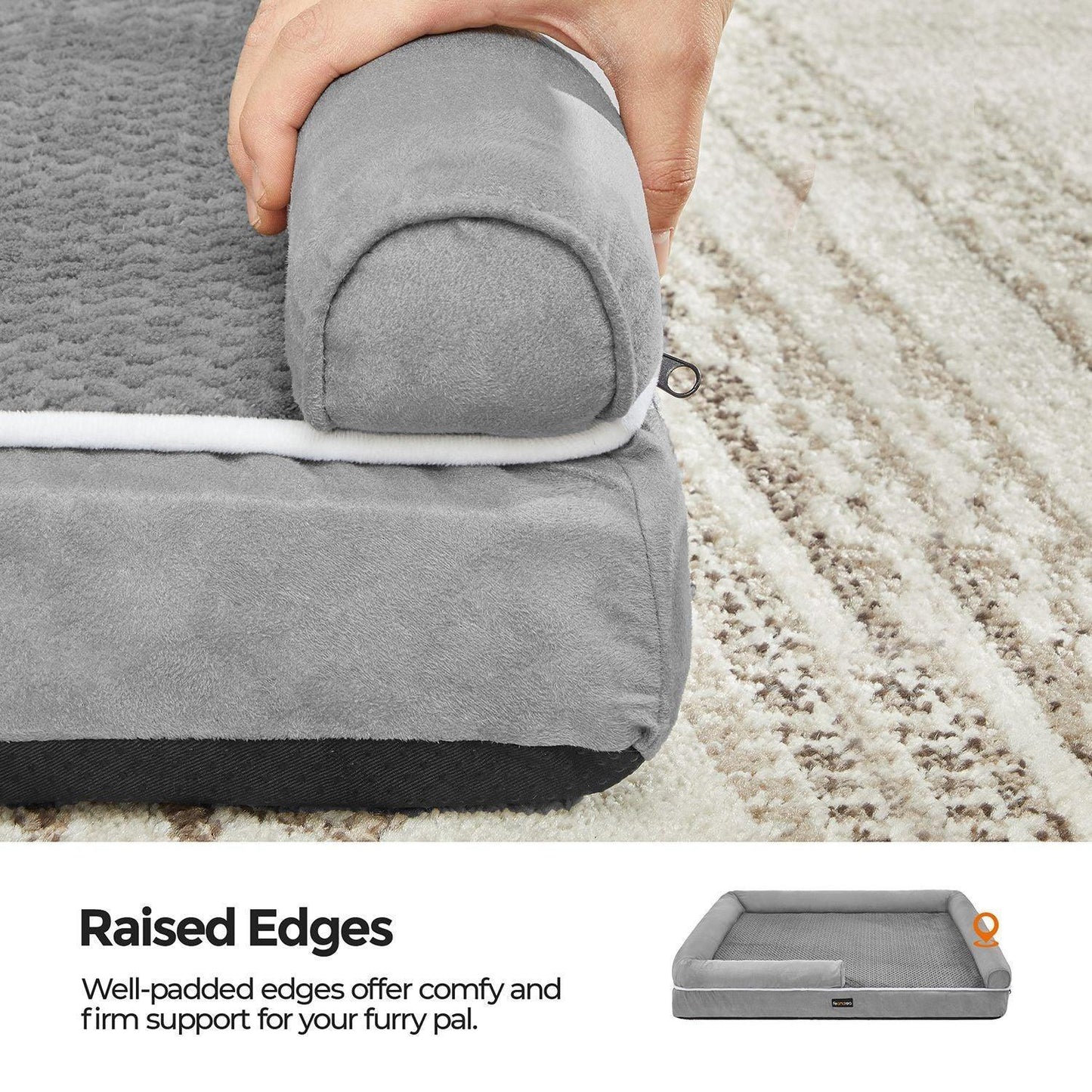 Grey Memory Foam Dog Bed FredCo