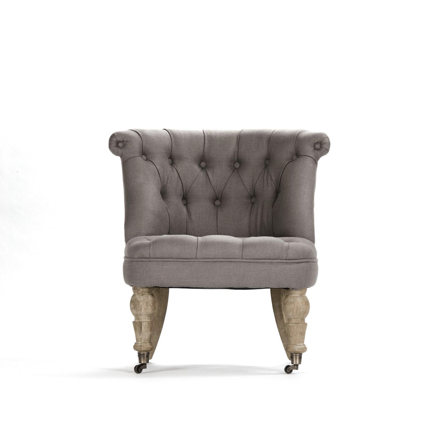 Grey Oak, Linen Slipper Chair FredCo