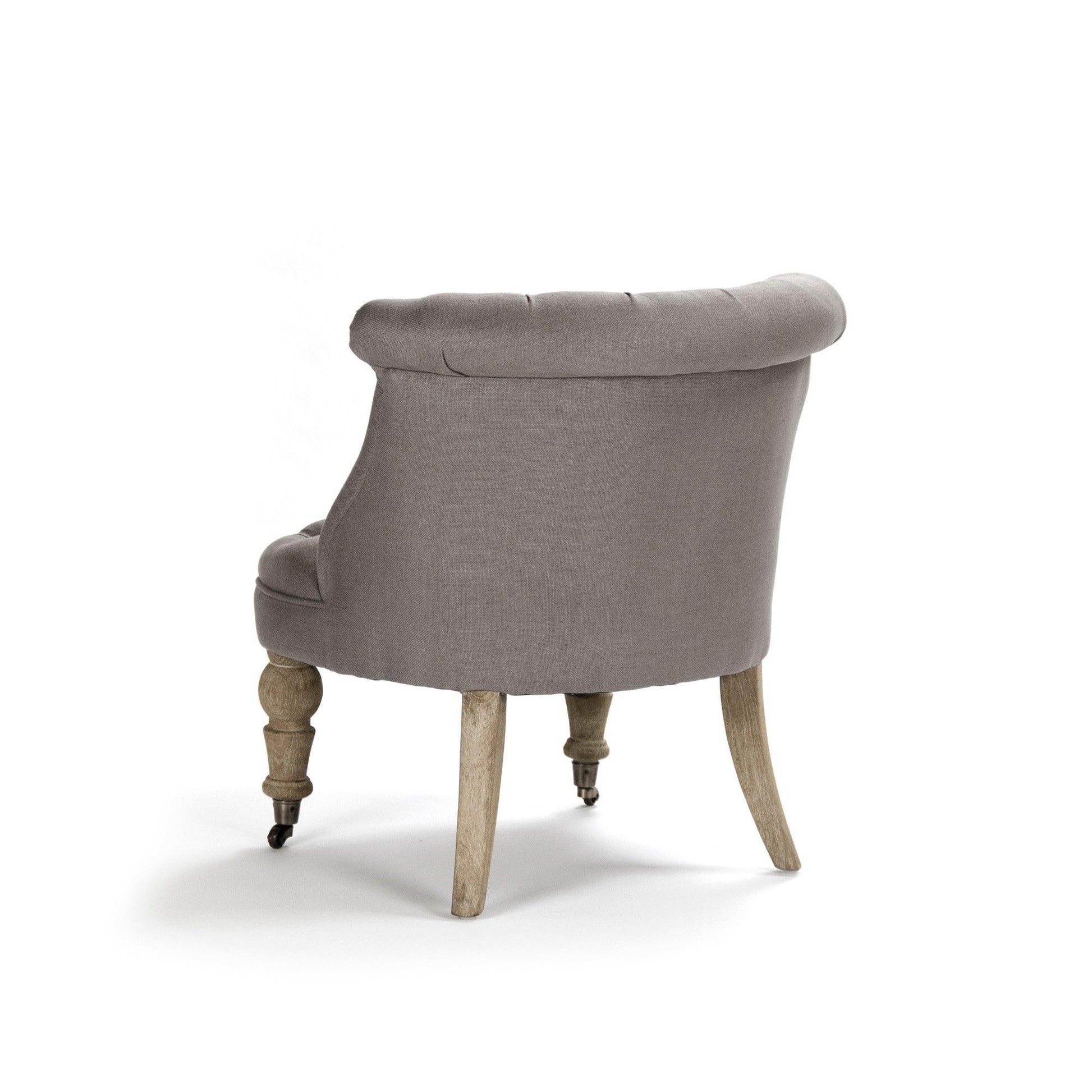 Grey Oak, Linen Slipper Chair FredCo