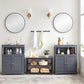 Grey Storage Cabinet with Shelf for Bathroom FredCo