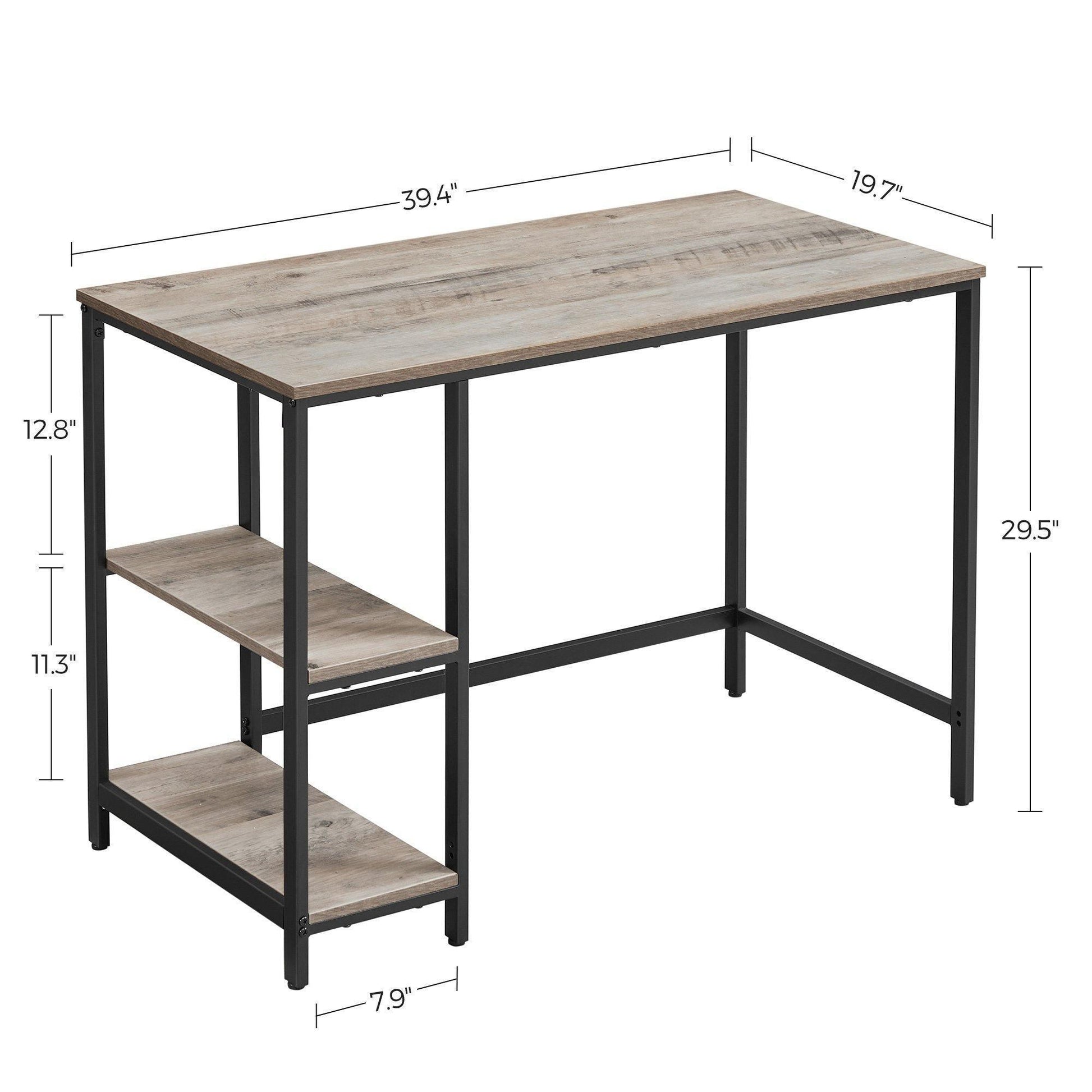 Griege Computer Desk with 2 Shelves for Home Office FredCo