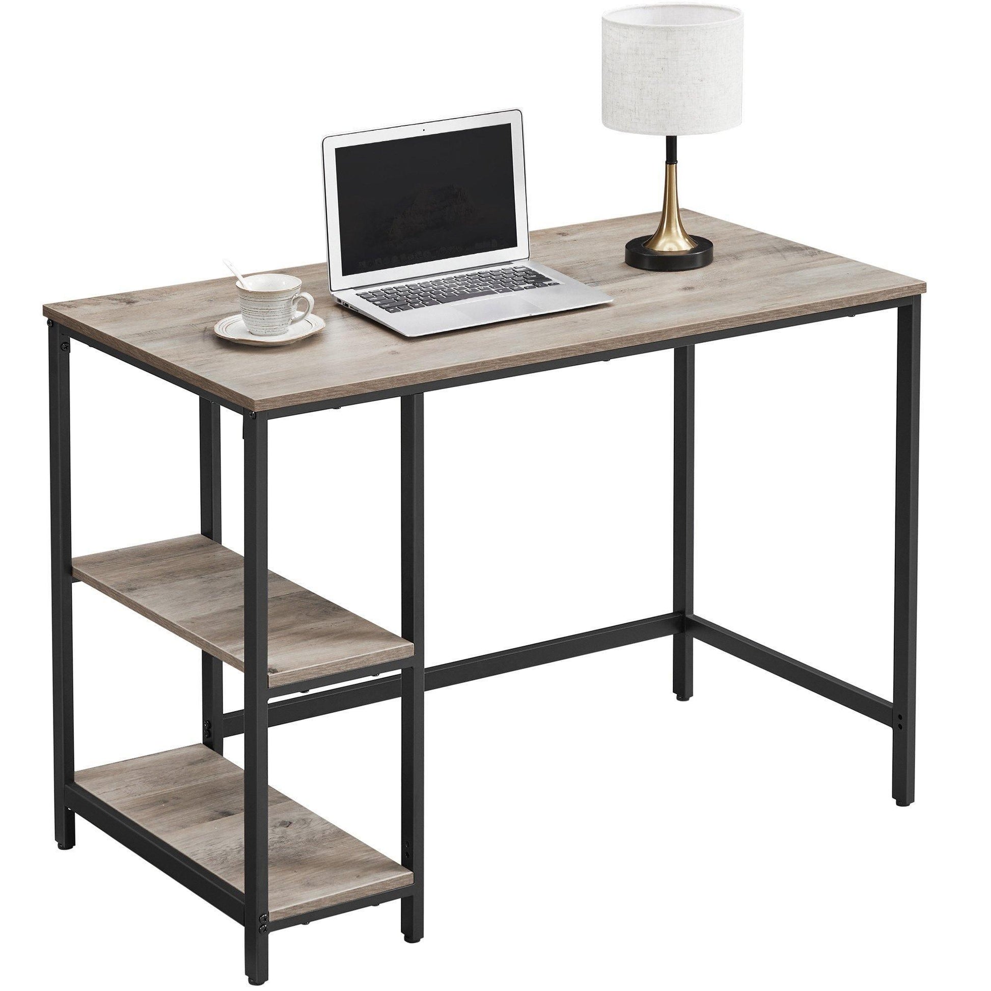 Griege Computer Desk with 2 Shelves for Home Office FredCo