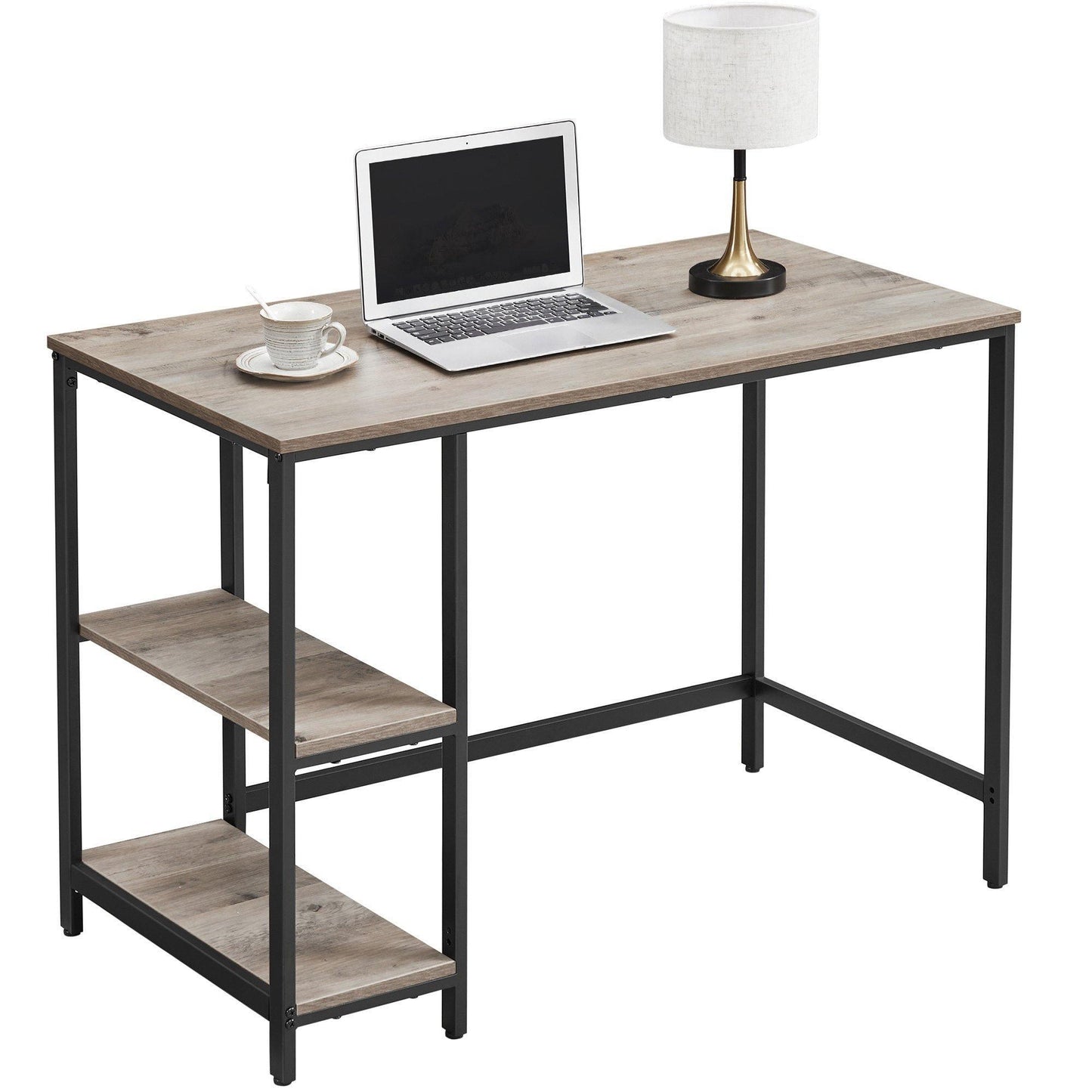 Griege Computer Desk with 2 Shelves for Home Office FredCo