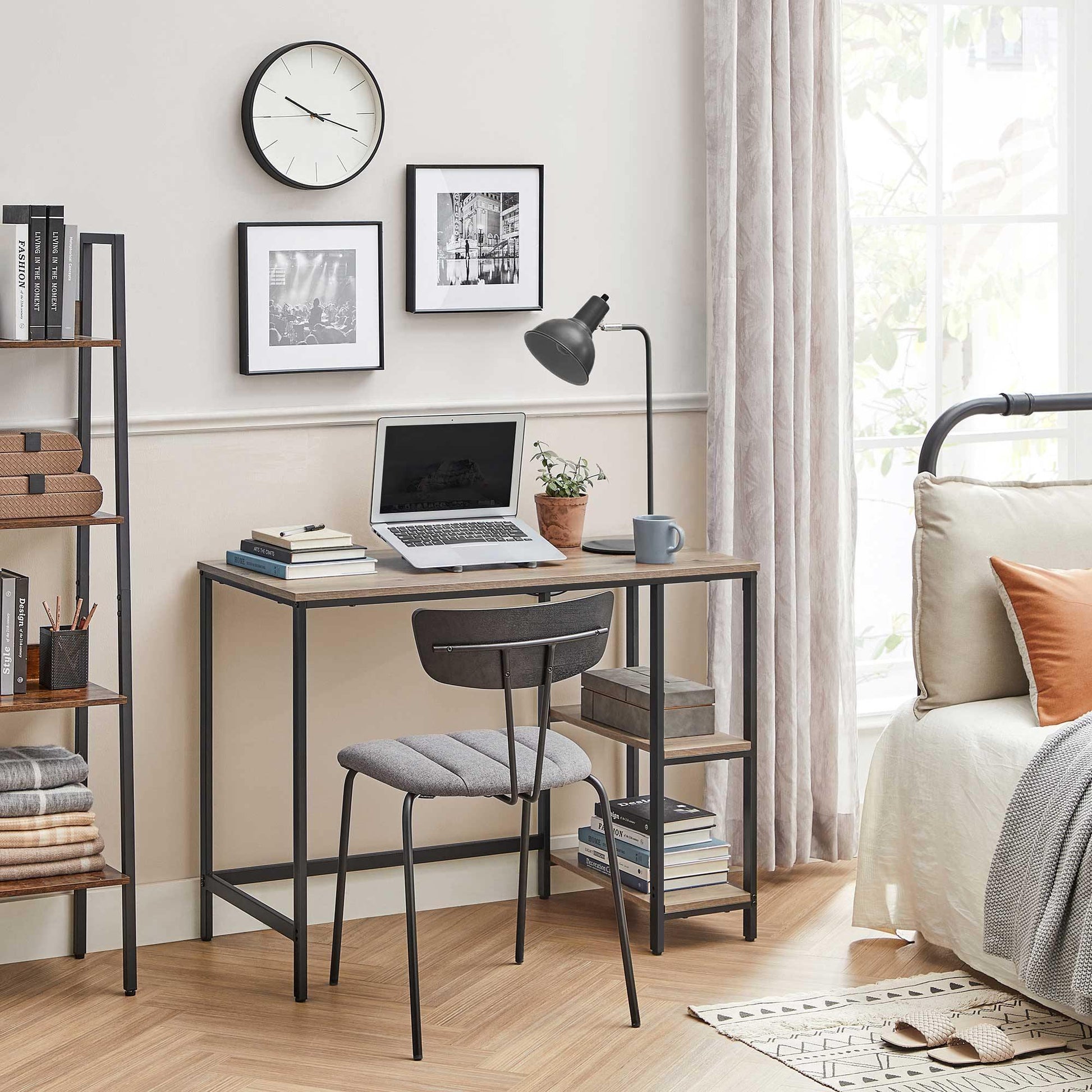 Griege Computer Desk with 2 Shelves for Home Office FredCo