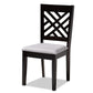 Gustavo Modern and Contemporary Grey Fabric Upholstered and Dark Brown Finished Wood 6-Piece Dining Set FredCo