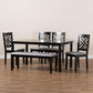 Gustavo Modern and Contemporary Grey Fabric Upholstered and Dark Brown Finished Wood 6-Piece Dining Set FredCo