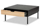 Haben Modern and Contemporary Two-Tone Oak Brown and Black Finished Wood Coffee Table FredCo