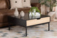 Haben Modern and Contemporary Two-Tone Oak Brown and Black Finished Wood Coffee Table FredCo